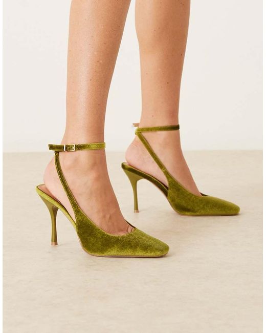 Glamorous Natural Tie Leg Heeled Shoes