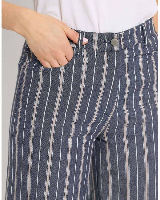 Long Tall Sally Blue Stripe Denim Wide Leg Jeans