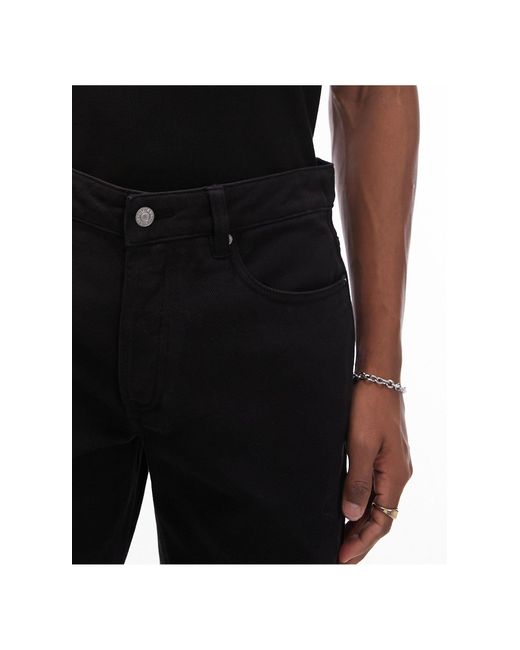 Topman Black Straight Jeans for men