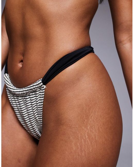 Moda Minx Multicolor Textured Brazilian Bikini Bottoms