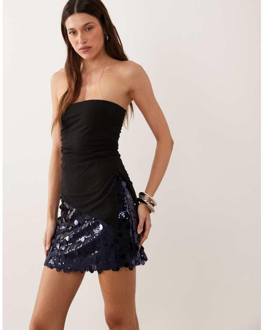 ASOS Natural Mixed Sequin Mini Skirt