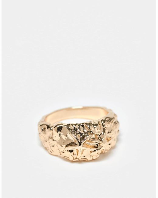 Bague texturée effet fondu à détail coquillage ASOS en coloris Natural