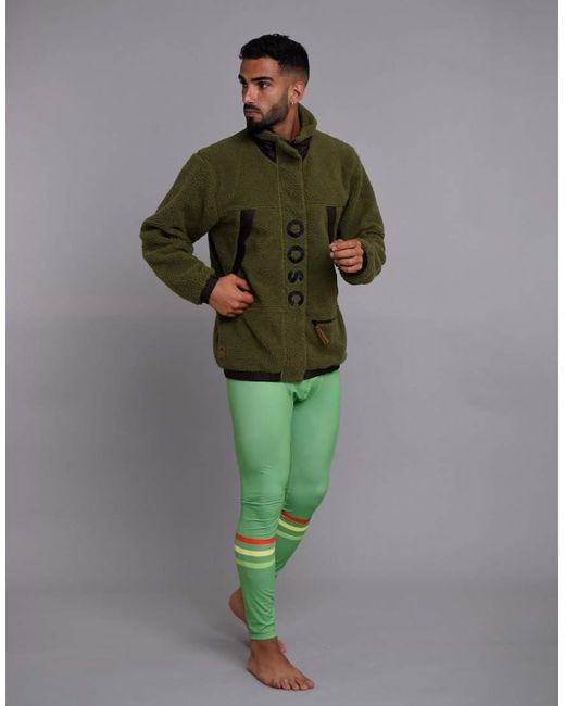 OOSC Brown Sherpa Fleece Jacket for men
