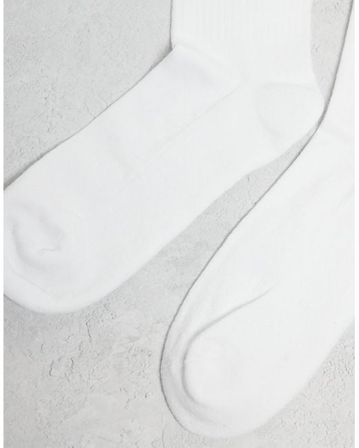 ASOS White 2 Pack Socks With Swear Words Graphic for men