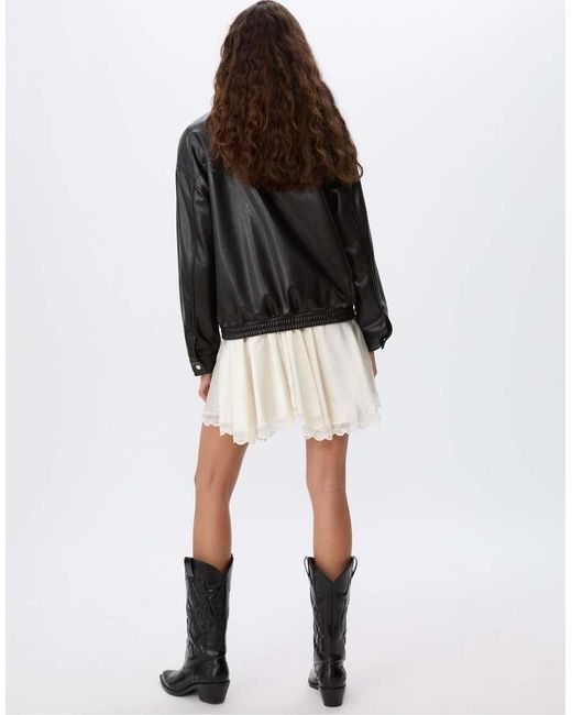 Stradivarius Black Oversize Faux Leather Jacket