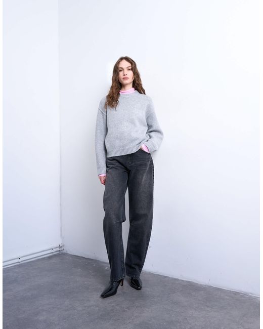 Pull ras TOPSHOP en coloris Gray