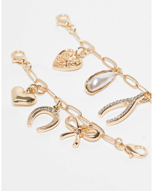 ASOS Natural Pack Of 2 Mixed Design Chain Charms For Shoes And Accessories