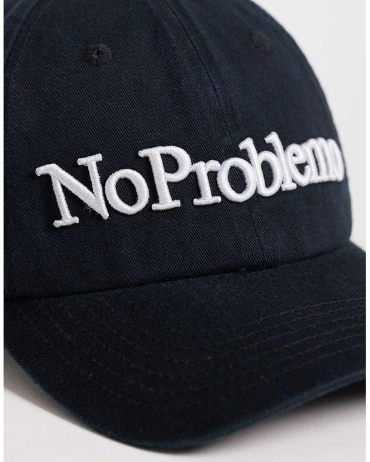 No Problemo Blue 100% Cotton Logo Cap for men
