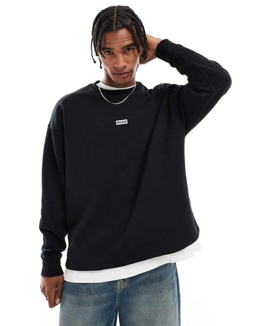 HUGO Black Naviu Sweatshirt for men