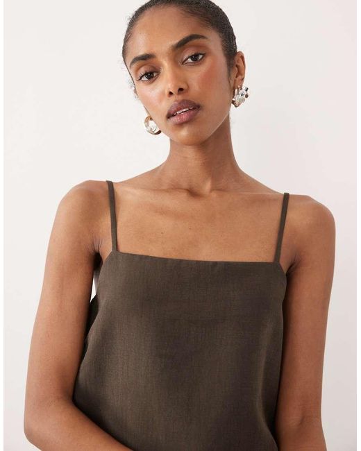 Mango Brown Tempo Cami Top With Open Back