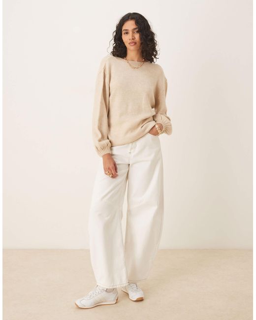 ASOS Natural Knitted Open Back Jumper