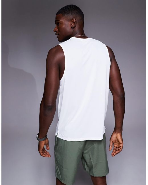 4505 White Nylon Performance Mesh Quick Dry Running Vest for men