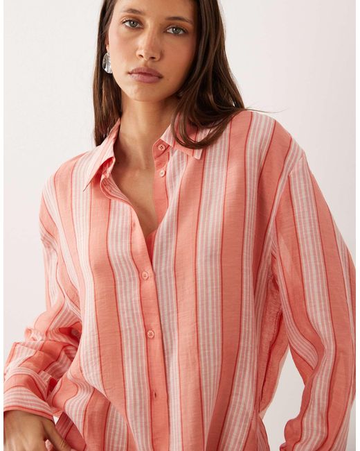 Mango Red – clay – oversize-hemdbluse