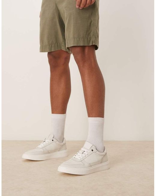 Zapatillas De Deporte Blancas De Cuero De ASOS de hombre de color Natural