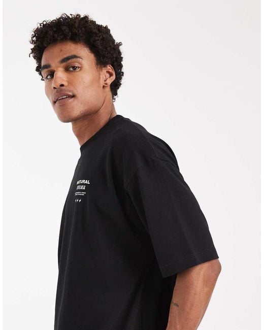 ASOS Black Oversized T-shirt With Floral Back Graphic for men