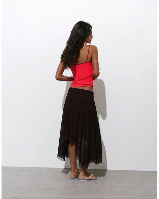 Pull&Bear Red Strappy Top With Text
