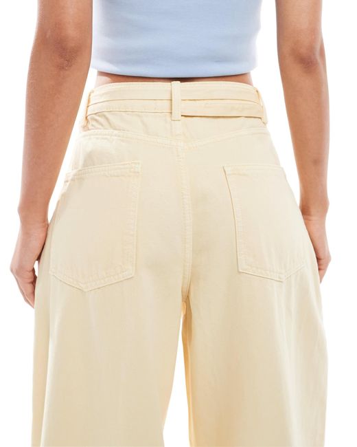 ASOS Natural Lightweight Barrel Jeans With Belt