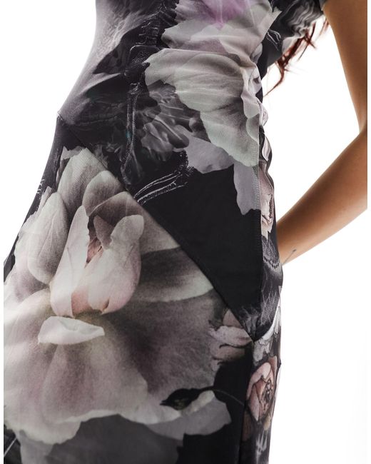 Hanna valley - robe mi-longue à fleurs en tulle AllSaints en coloris White
