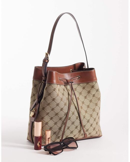Mango Brown Monogram Bucket Bag