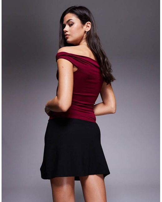 Oh Polly Black Tula Split Mini Skirt