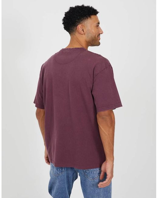 Brave Soul Purple Cotton Jersey Graphic T-Shirt for men