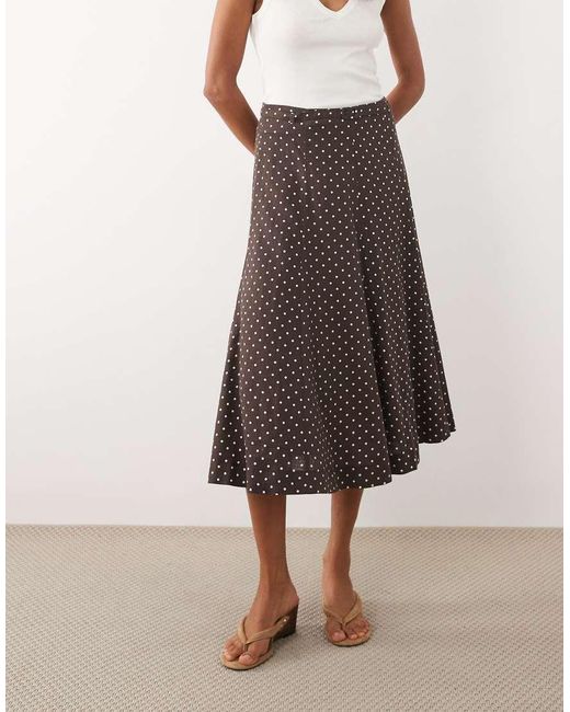 Mango Natural Romeo Linen Mix Maxi Skirt