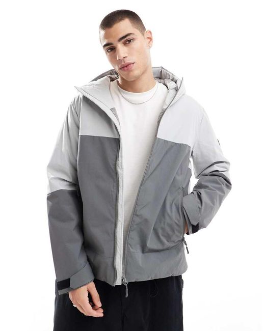 Cortavientos Gris Con Diseño Color Block De Jack & Jones de hombre de color White
