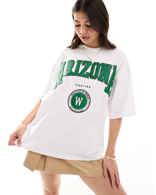 ASOS White Oversized T-shirt With Arizona Puff Graphic