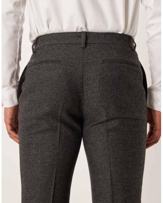 ASOS Natural Slim Suit Trouser With Wool for men
