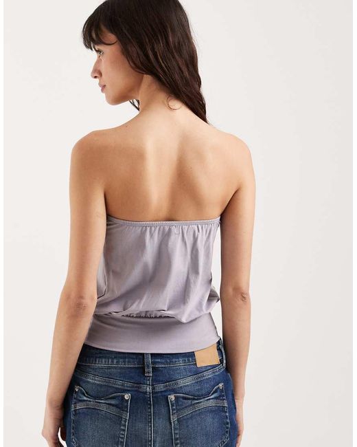 Motel Purple Hagar Pearl Trim Bandeau Top