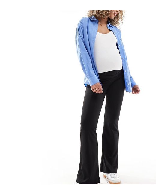 Premamá Pantalones Acampanados Elásticos Negros ONLY de color Blue