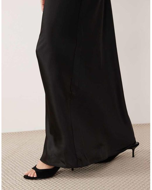 New Look White Satin Bias Midi Skirt