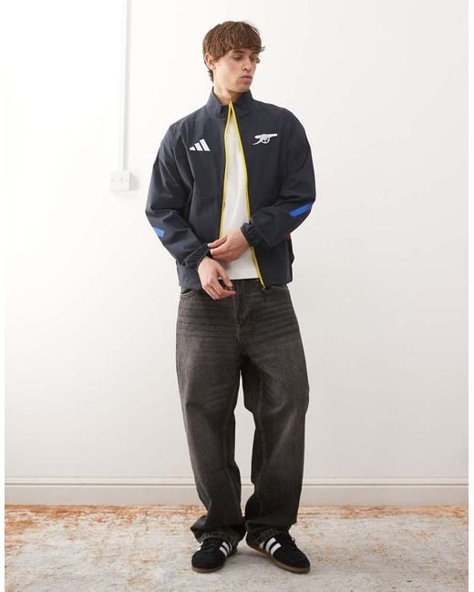 Adidas Originals Blue Adidas Football Arsenal Z.n.e Anthem Jacket for men