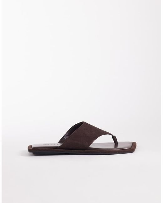 ASOS Brown Feline Square Angled Toe Sandal