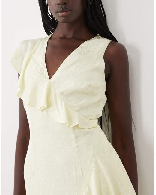 True Decadence Natural Satin Floral Maxi Dress