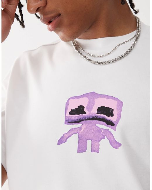 Great - t-shirt coupe carrée à imprimé graphique Weekday pour homme en coloris White