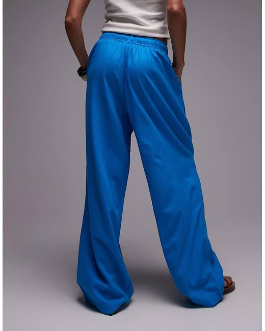 TOPSHOP Broek Met Ballonpijpen En Linnen in het Blue