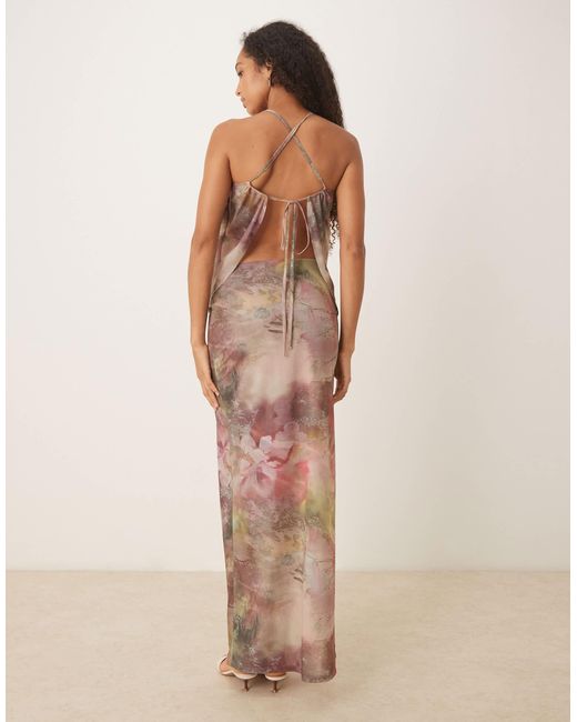 Jupe d'ensemble longue à imprimé abstrait ASOS en coloris Natural