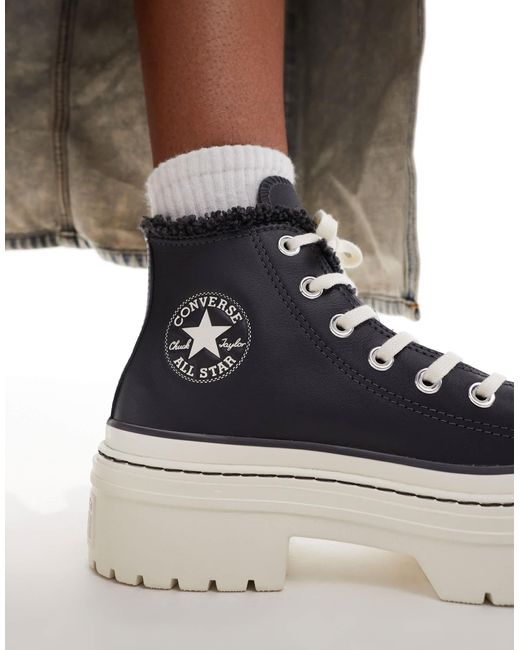 Converse White Chuck Taylor All Star lugged Hi Heel