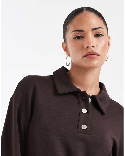 Vero Moda Black Super Soft Polo Sweat Top