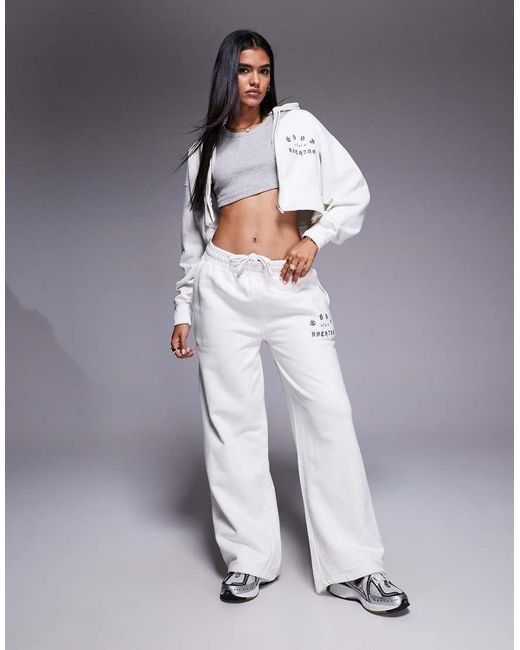 Good For Nothing White Spray Effect Relaxed Zip Through Hoodie