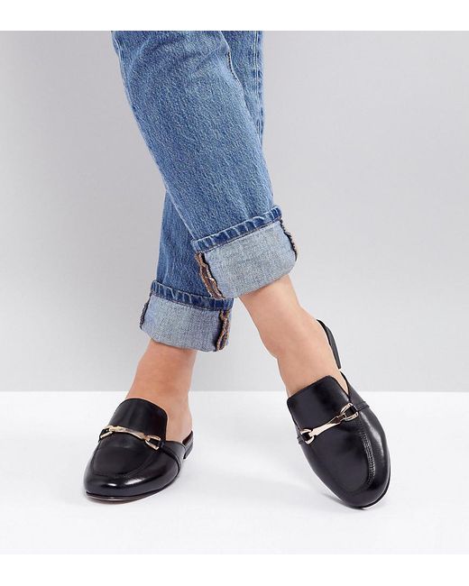 couscous botanist ingen forbindelse ASOS Movie Wide Fit Leather Mule Loafers in Black | Lyst