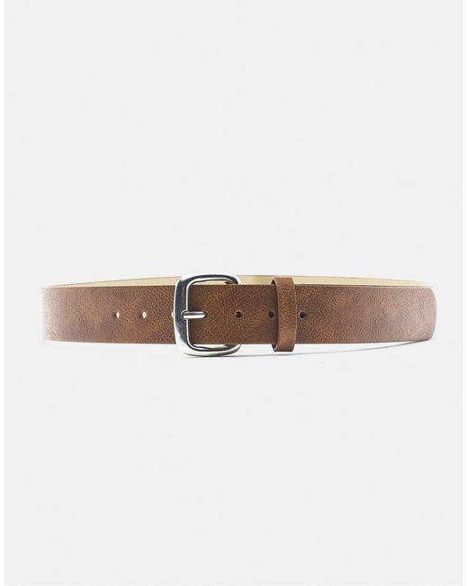 Pull&Bear White Square Buckle Belt