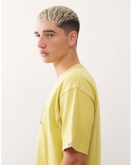 Aape By A Bathing Ape Yellow Aape By A Bathing Ape Boxy T-Shirt for men