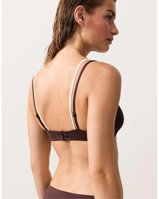 Oysho Black Double-Effect Bikini Top