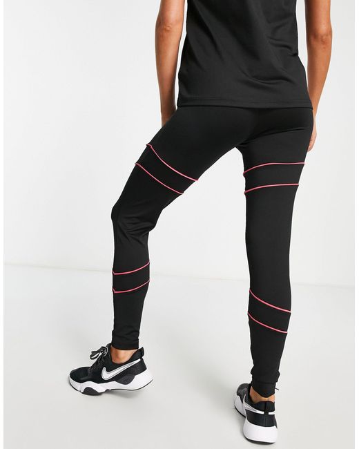 Fitness - leggings neri da palestra con profili a contrasto di Threadbare in White