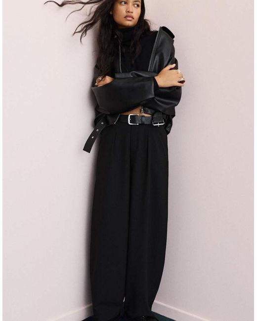 Pull&Bear Black Dressy Sarouel Trousers