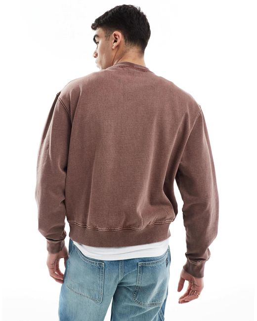 ASOS Brown Boxy Oversized Sweatshirt With Print for men