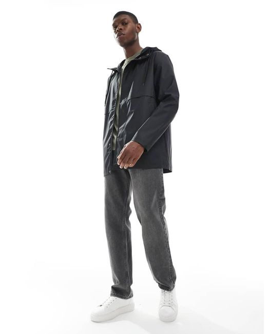 ASOS Black Shower Resistant Rain Jacket for men