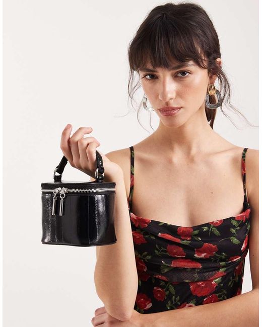 ASOS Black Structured Vanity Cross Body Bag With Adjustable Strap